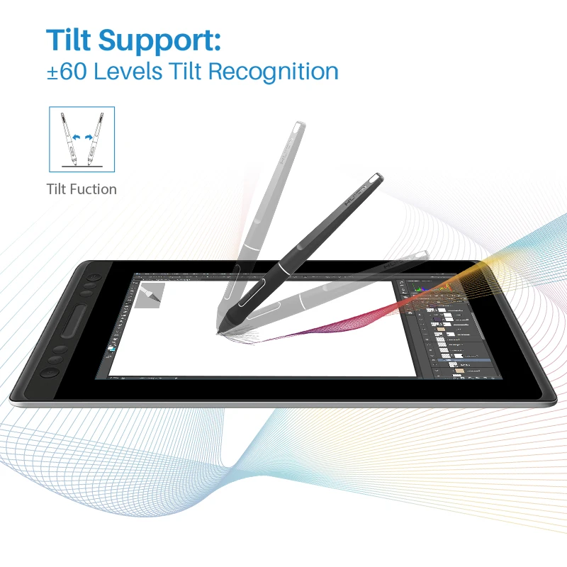 Imagem -02 - Mesa Digitalizadora Huion Kamvas Pro 13 Animação de Monitor de Mesa Gráfica com Suporte de Inclinação sem Bateria Stylus 8192 Níveis Caneta Ecrã Completo Laminado de 133 Polegadas para Linux Macos Windows Chromeos