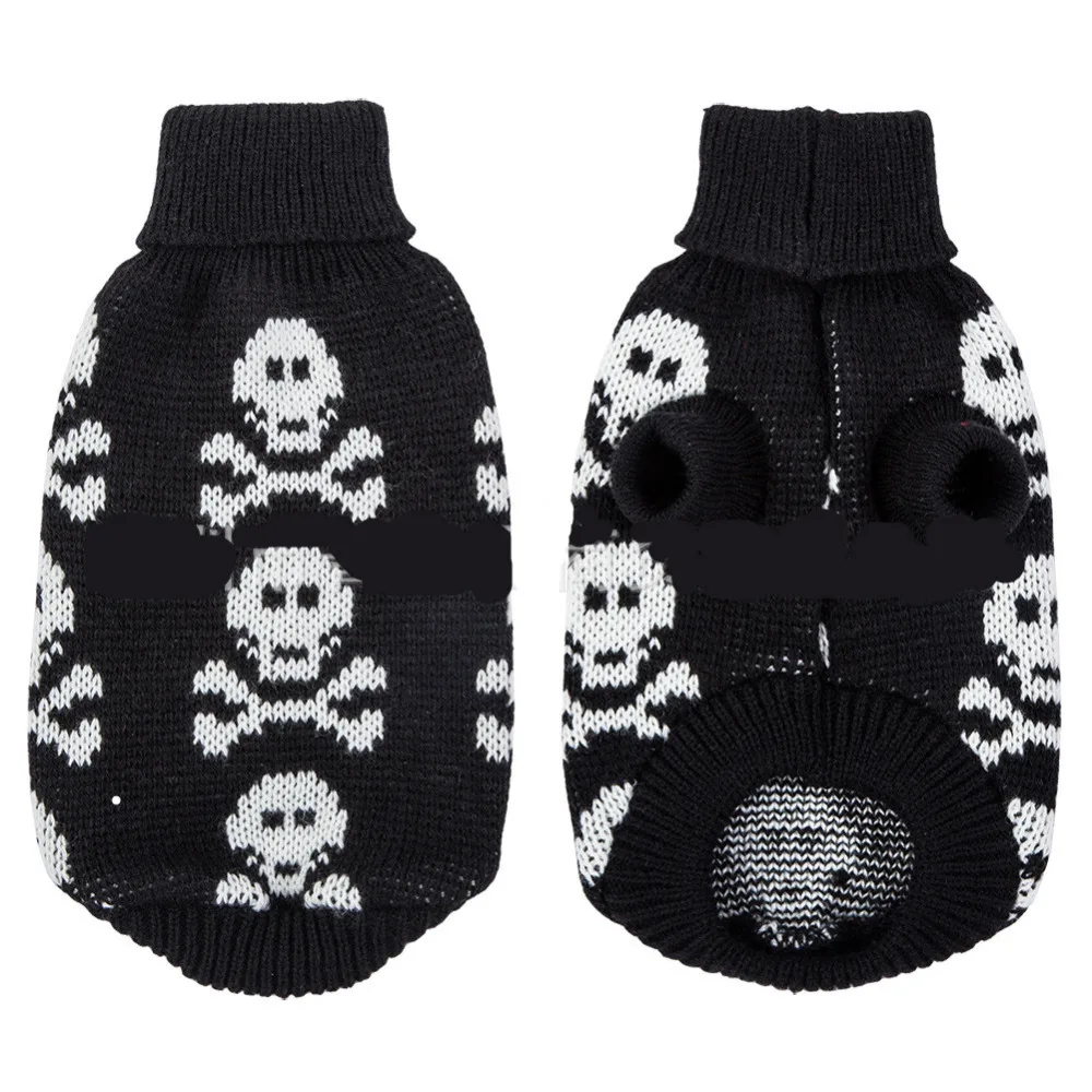 New Winter Pet Dog Sweater Skull Patten Design Hallween High Quality Dogs Cats Clothes 3 Colors Hot Sale