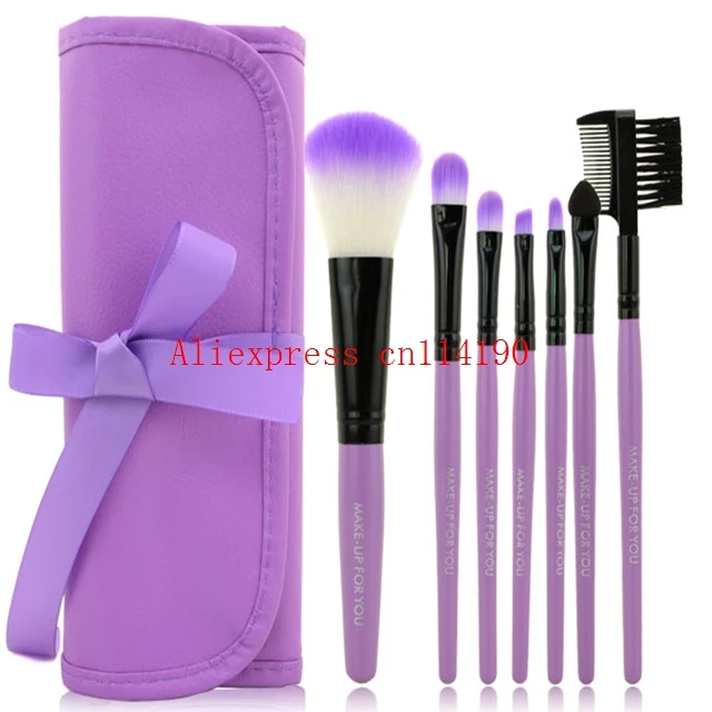 Hot sale Makeup Brushes Make Up Brush Set Kits Eyelash Blush Brush Eye-shadow Brush Sponge Sumudger 7pieces Make Up Tools Bag