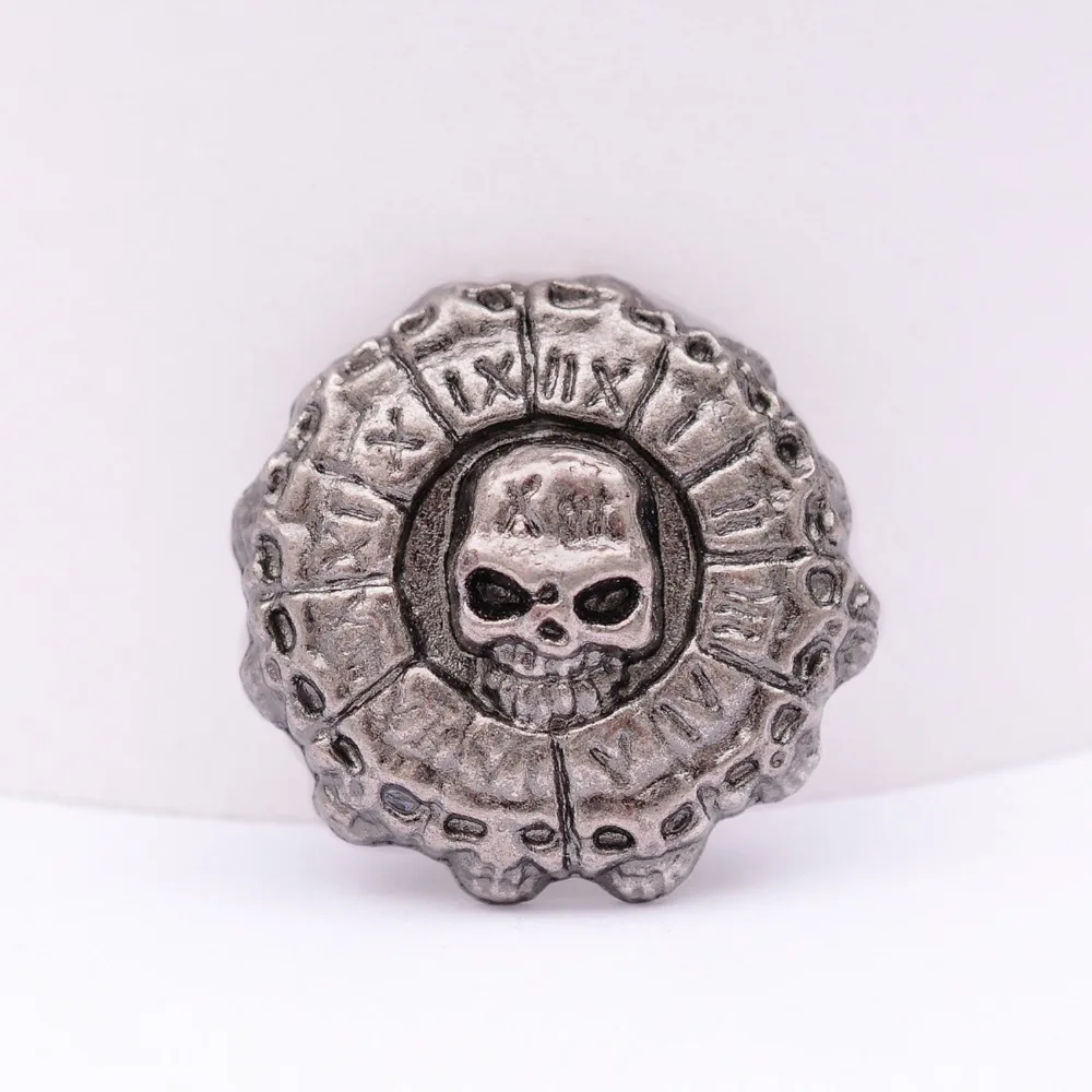 10 pcs Punk Biker Antique Silver Roman NO. Skull Leather Conchos Rivet Stud Leather Belt Wallet Decoration 34mm