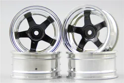 4pcs 1/10 Touring&Drift  Wheel Rim W5S4CK(Chrome+Painting Black) 6mm offset  fits for 1:10 Touring&Drift Car 1/10 Rim 10440