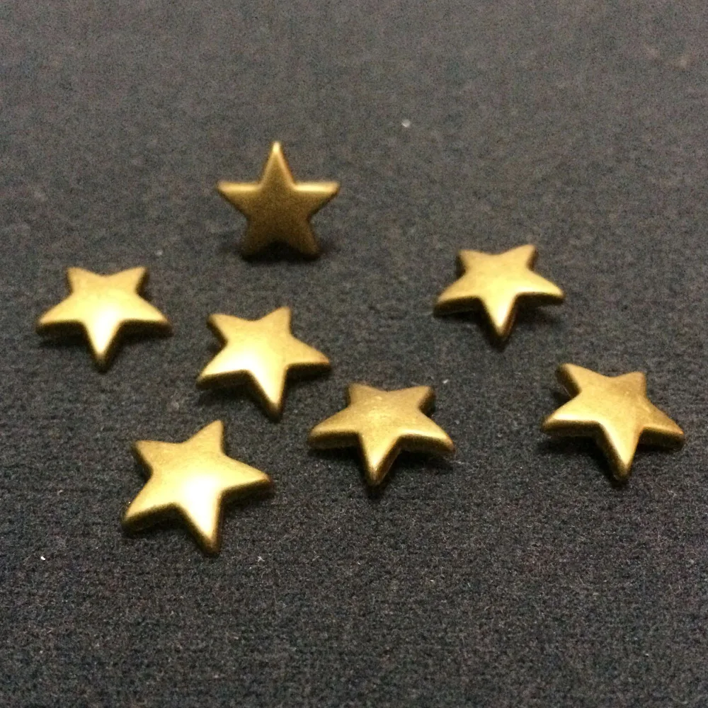 100PCS 11MM Bronze Star Studs Punk Spike Studs Spots Fashion Rivet DIY Bags Belt Shoes Wallet Craft Fit For DIY Shipping Free