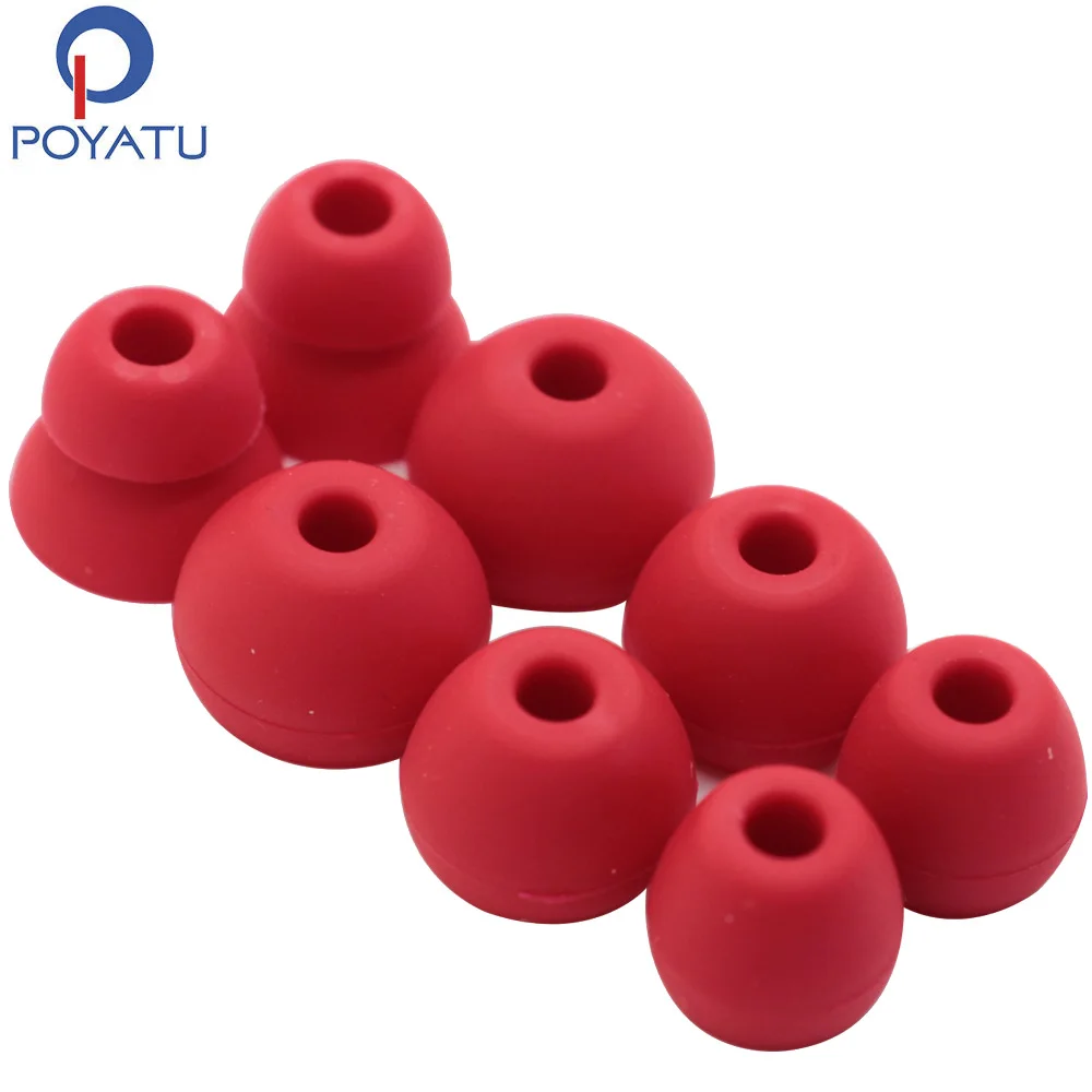 POYATU Silicone Gel Ear tips Ear Tips For UrBeats 2.0 Beats Tour2 Tour 2.5 In-ear Earphone Silicone Ear tips 4 Pairs Red