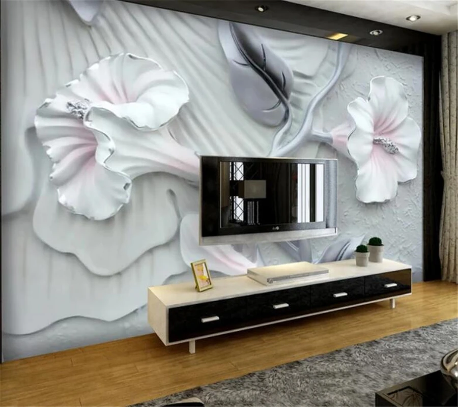 beibehang papel de parede Custom wallpaper 3D mural color carving beautiful background wall living room bedroom hotel wallpaper