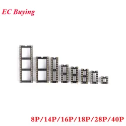 10pcs/lot Connector IC Socket DIP8 DIP14 DIP16 DIP18 DIP20 DIP28 DIP40 Connectors DIP Socket 8P 14P 16P 18P 20P 28P 40P Pin