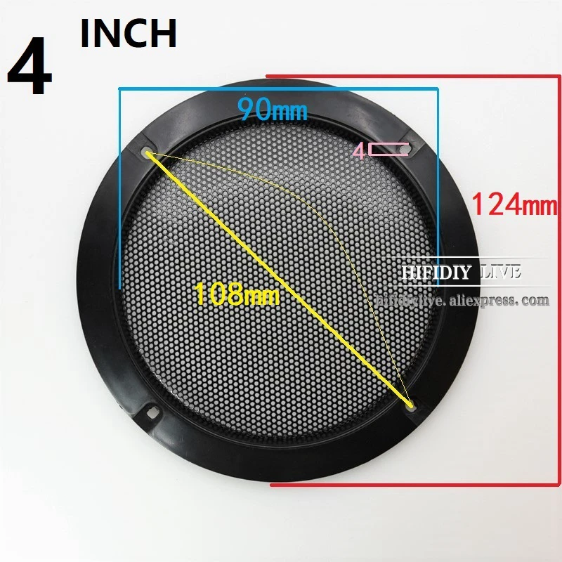 HIFIDIY LIVE 4 5 6 8 10 inch Speaker Net Cover High-grade Car home mesh enclosure speakers Plastic Frame Metal iron wire grilles