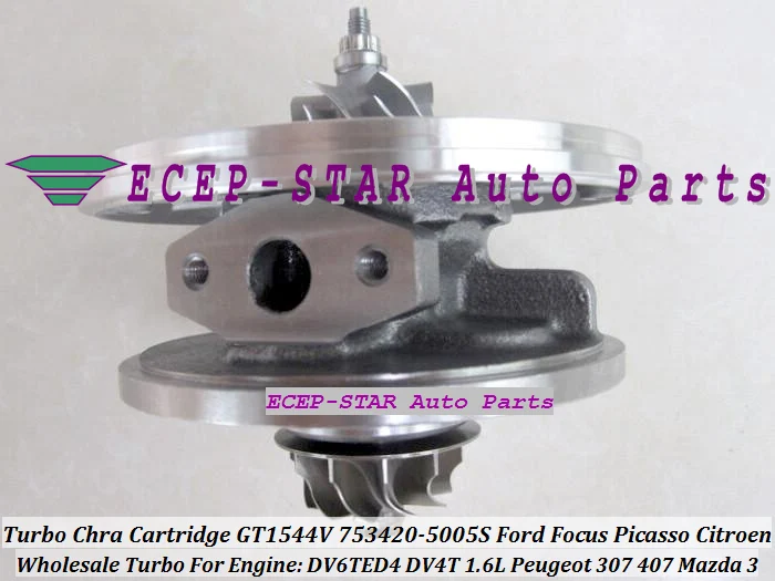 

TURBO CHRA Cartridge GT1544V 753420 740821 750030 740821-0001 750030-0002 For CITROEN C2 C3 C4 C5 206 307 407 DV4T DV6T 1.6L HDI