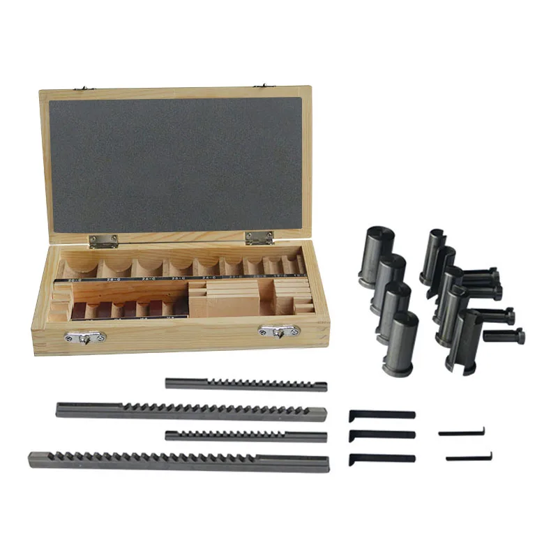 22pcs Keyway Broach Set Bushing Shim Set Metric System 12-30 HSS Keyway Tool  knife for CNC Machine New