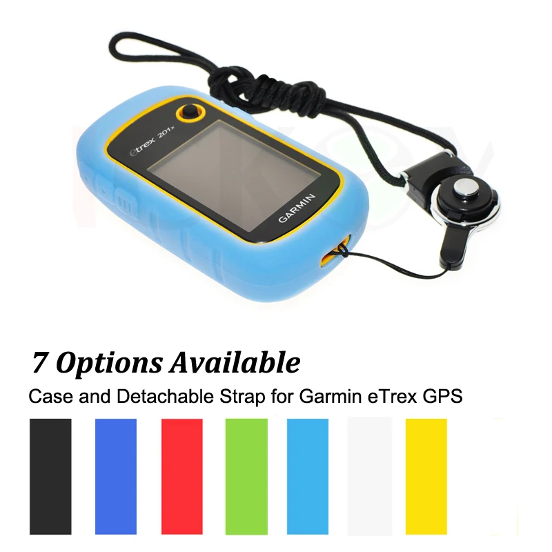 Silicone Case+Black Detachable Ring Neck Strap for Garmin eTrex 10 20 30 10x 20x 30x 309x 22x 32x Hiking Handheld GPS