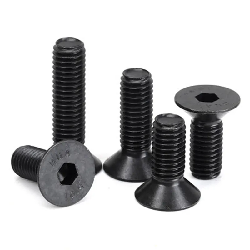 

50pcs M3*5/6/8/10/12/14/16//20/25/30mm 10.9 Carbon Steel Flat Head Drive Hexagon Socket Cap Screw Bolt Free Ship