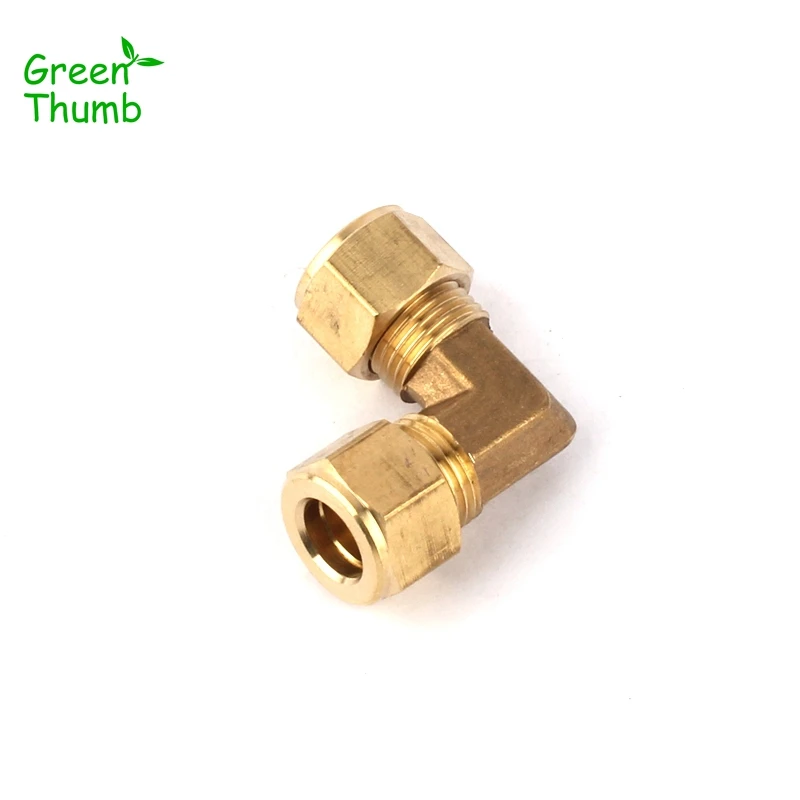 15pcs Inner Diameter 9.5mm 90 Degree Elbow High Pressure Hose Joint Green Thumb Brass Elbow Connector for Spray System