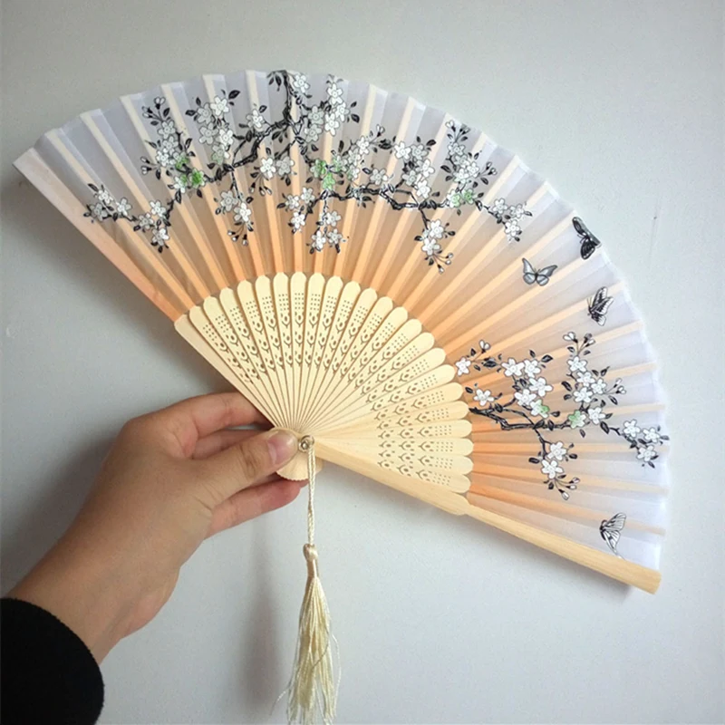 Fashion Chinese Japanese Folding Fan Sakura Cherry Blossom Pocket Hand Fan Summer Art Craft Gift F20173561