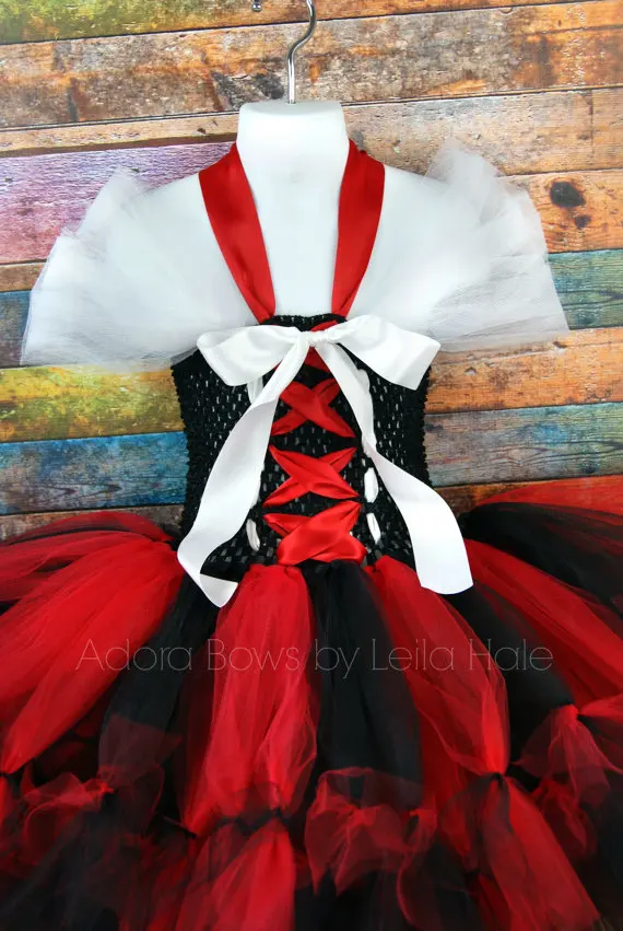 Cosplay Kids Girls Halloween Pirate Tutu Dresses Red Bay Girls Wench Tutu Dress Outfit Photography Halloween Dress Up Costume