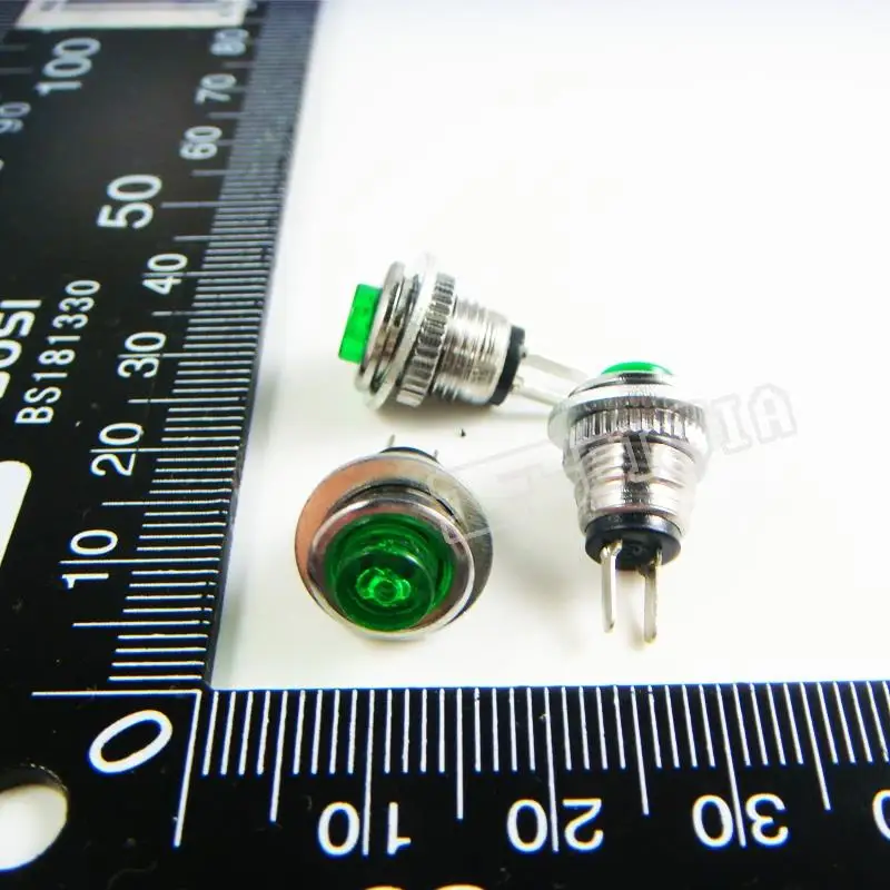 DS-101 Button color Green 0.5A/125VAC OFF-ON 2Pin Non Self-locking Push Button Switch (Self reset switch) 100Pcs/lot