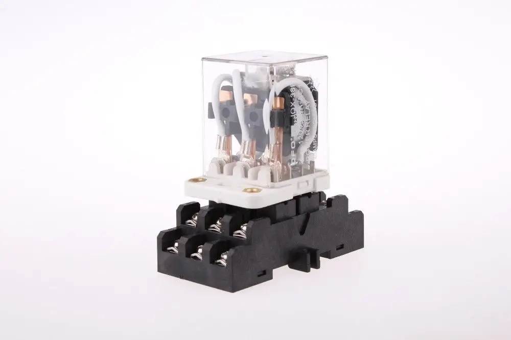 JQX-38F DC24V 40A 11 دبوس 3PDT لفائف السلطة التتابع مع مأخذ