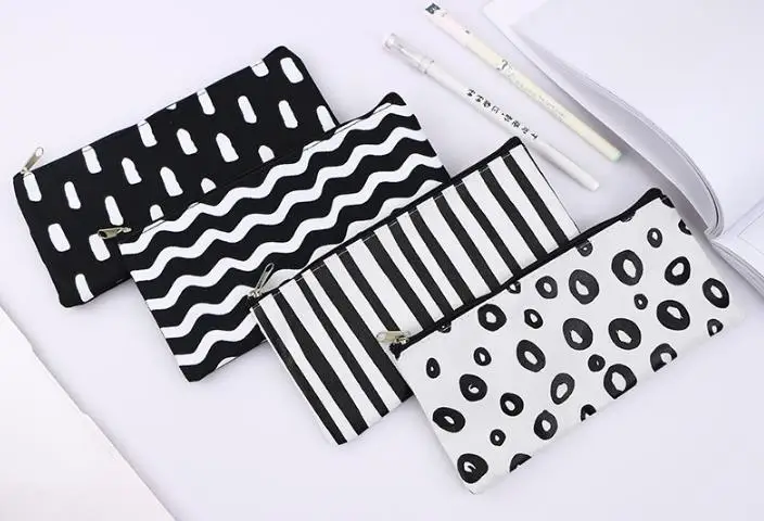 

Party Gift Favor Presents Wrap Stripe Pocket School Stripes Pencil Pen Organizer Bag Case Pouch Office School gift Supplies