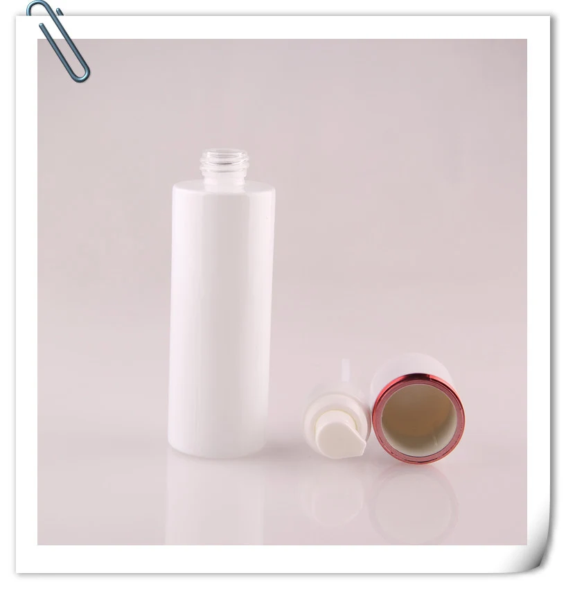 80ml pearl white glass bottle  with press pump bottle  white lid red line lotion emulsion foundation bottle ,glass lotion bottle