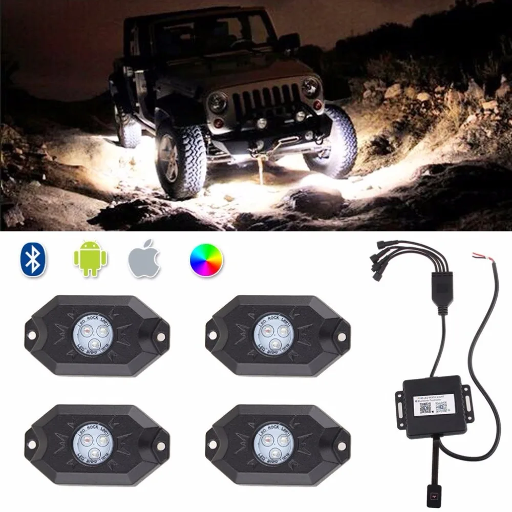 

4 PCS LED Rock Light 9W 3" Flood Beam for ATV UTV 4x4 4WD 12V 24V Buggy Sand SUV Off Road Motorcycle Boat Truck Rock Lamp