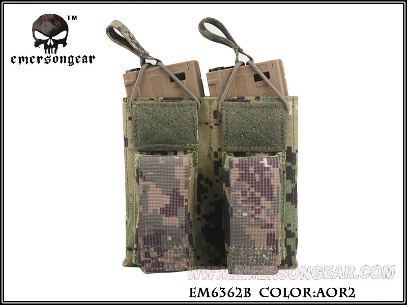 Emersongear-Magazine Bolsa 5.56 Pisto Bolsa tática dupla aberta superior, equipamento de combate EM6362