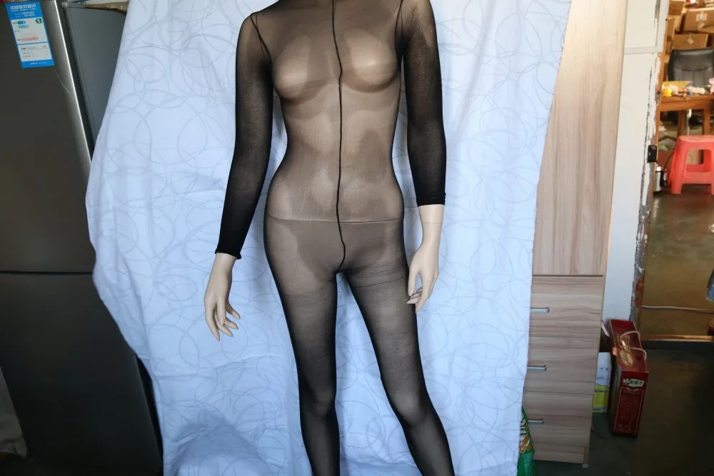 NEW Cover head Body Transparent Pantyhose Tights Sexy T-Shirt UniSex Open & Close Cocoons Body Stockings Lingerie Bodyhouse