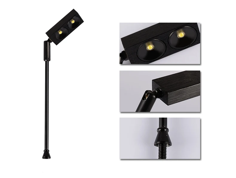 Free Shipping Height 350MM 2w Adjustable Head Cree Led Showcase Light  For Exhibition Display