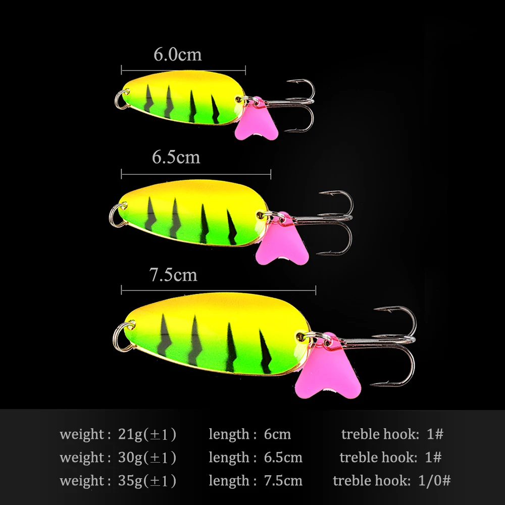 FTK 1pc Metal Fishing Lure Spinner Bait 21g 30g 35g Carp Double Spoon Lure With Treble Hook Hard Bait For Pike Fishing