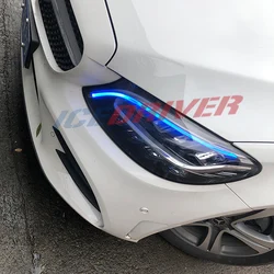 Icedriver for Mercedes Benz C class DRL RGB multicolor LED boards RGBW daytime running lights Demon Devil Eye Angel eyes 2019