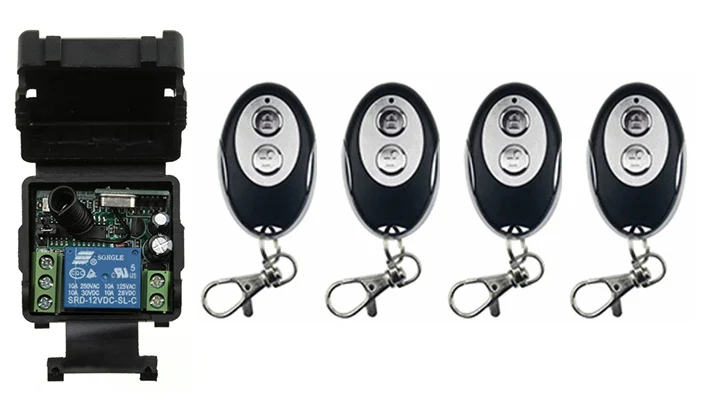 

xuanlongyuan DC12V 24V 1CH RF Wireless Mini Switch Relay Receiver+ellipse shape Transmitters Garage Doors /window /lamp