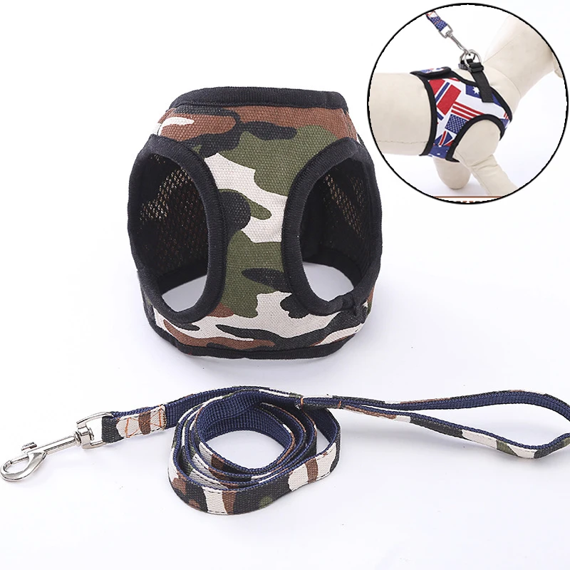 3 Style Pet Dog Harness for Small Dogs Chihuahua Pomeranian Leashes Camouflage Puppy Cat Harnesses Vest Leash Set Walking Leads