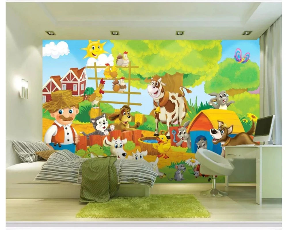 

beibehang senior wall paper fashion modern simple picture happy farm children room background papel de parede 3d wallpaper