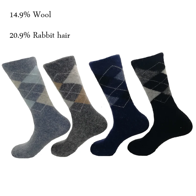 

Man Socks High Quality Thick Angola Rabbit&Merino Wool Socks 3pairs/lot Classic Business Winter Warm Socks For Men Long socks
