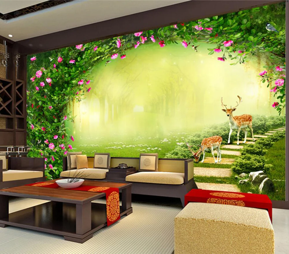 

Decorative wallpaper Garden corridor background wall painting