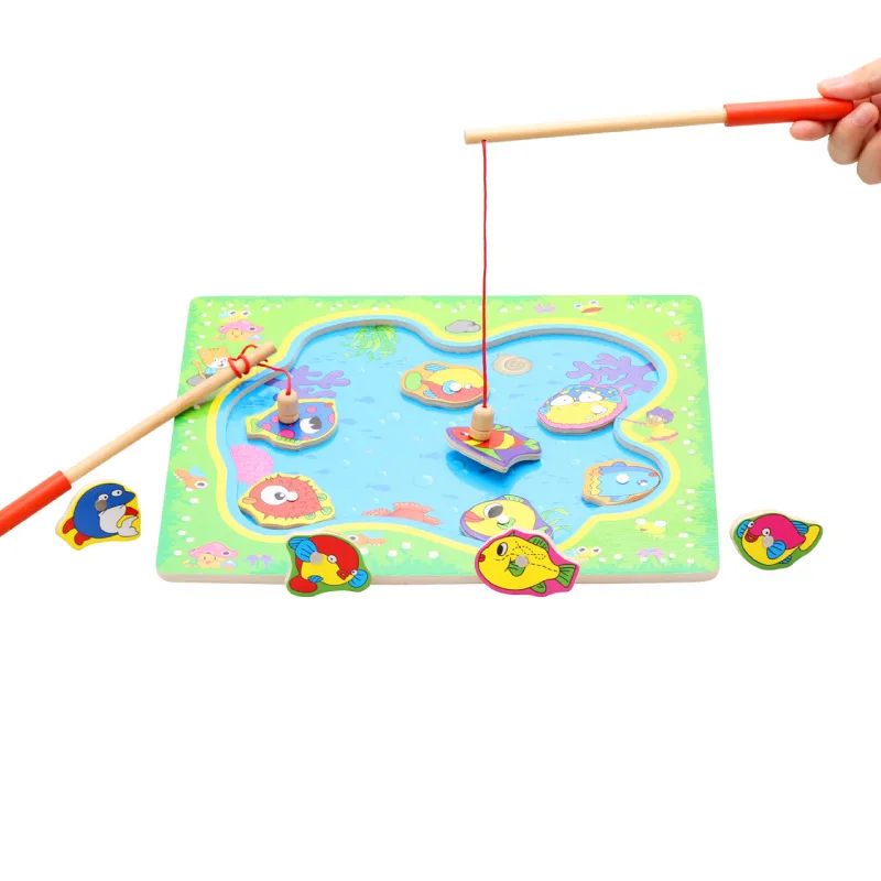 New Puzzle Magnetic Fishing Children Fishing Baby Toys Wooden Educational Early Childhood Learning Magnetic Fish Toy