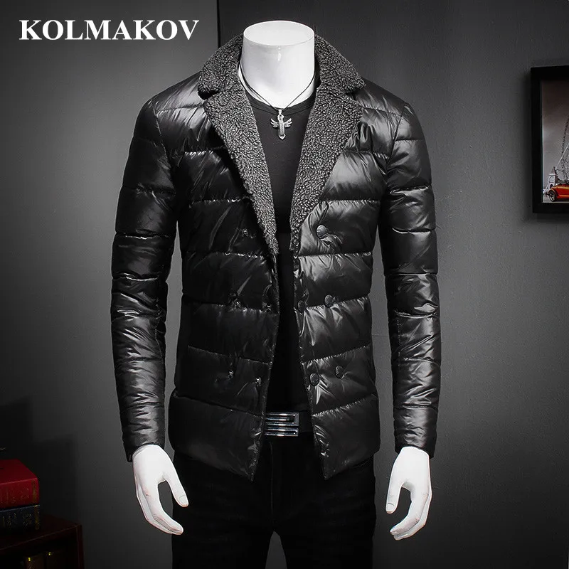 KOLMAKOV dos homens Novos Para Baixo Casacos Parkas 90% de Pato Branco Para Baixo Casacos de Inverno Dos Homens Negros Homme Jaquetas Masculina de