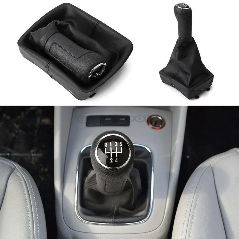 02-05 Polo/Derby/Vento-IND 08-09 Polo Classic 04-07 Polo Lim  2002-2009 POLO Mk4 9N/9N2 Car Gear Shift Knob With Leather Boot