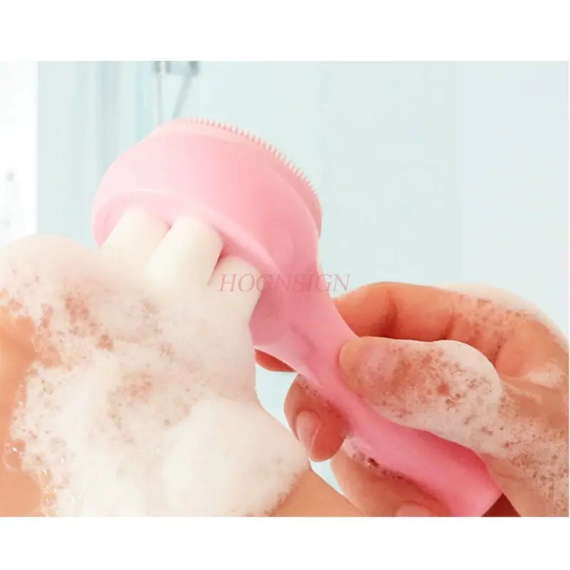 Double-sided wash brush manual soft hair cleansing brush silicone face wash face clean pores to blackhead brush three-dimensiona