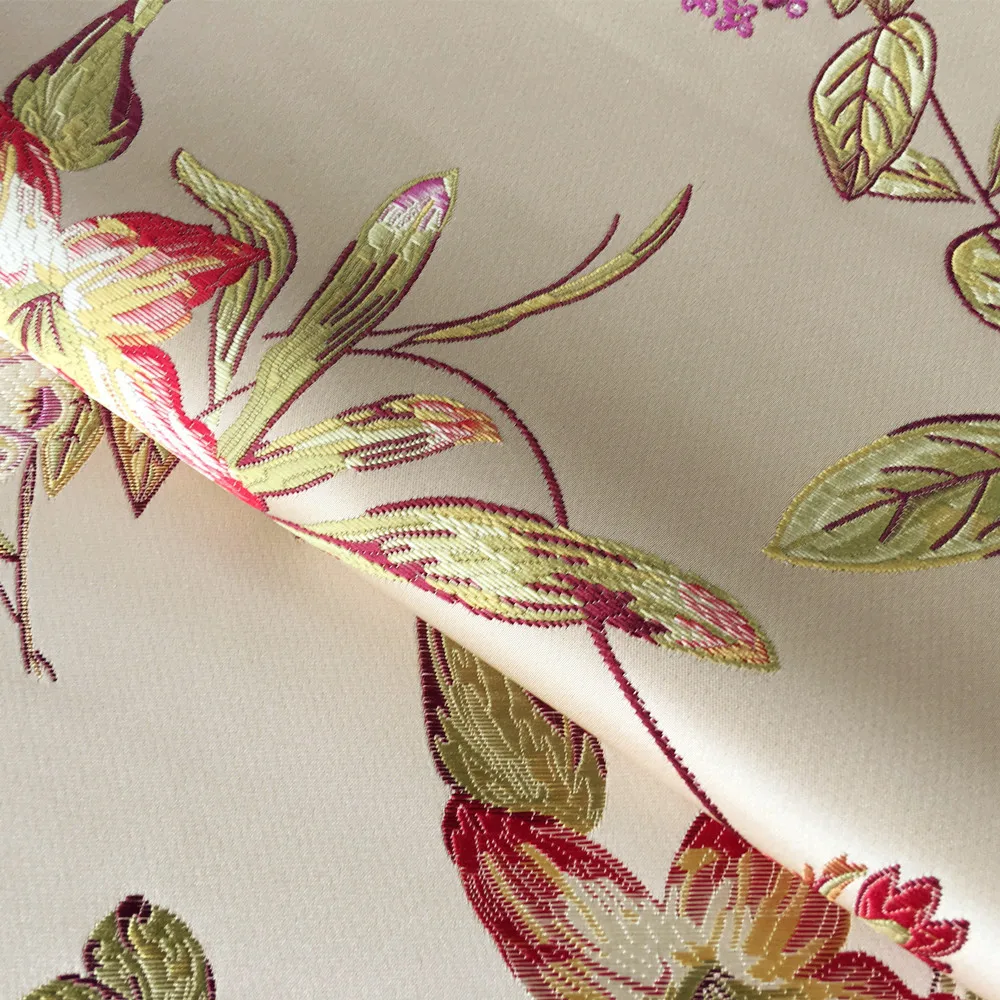 Tessuto decorativo Jacquard tessuto ad alta densità piccoli fiori Beige divano poltrona componibile interno panno Hotel larghezza 140 cm