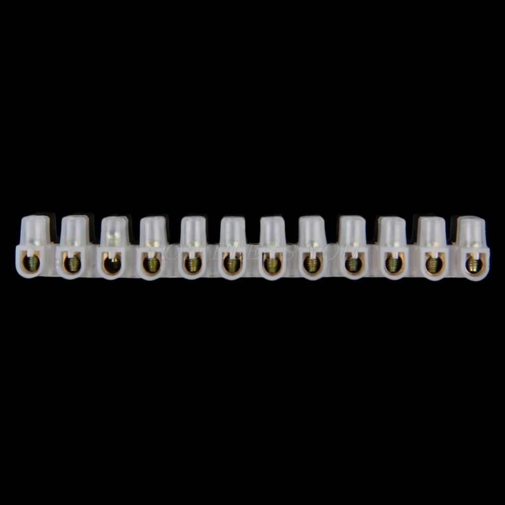 10pcs Screw Terminal Barrier Connector Electrical Wire Connection 12 Position Barrier Terminal Strip Block 5A Drop Shipping