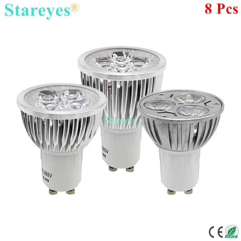 

Free shipping 8 Pcs Dimmable 3W 4W 5W GU10 E27 B22 E14 GU5.3 MR16(12V) LED Spotlight Downlight bulb lamp LED lighting Light