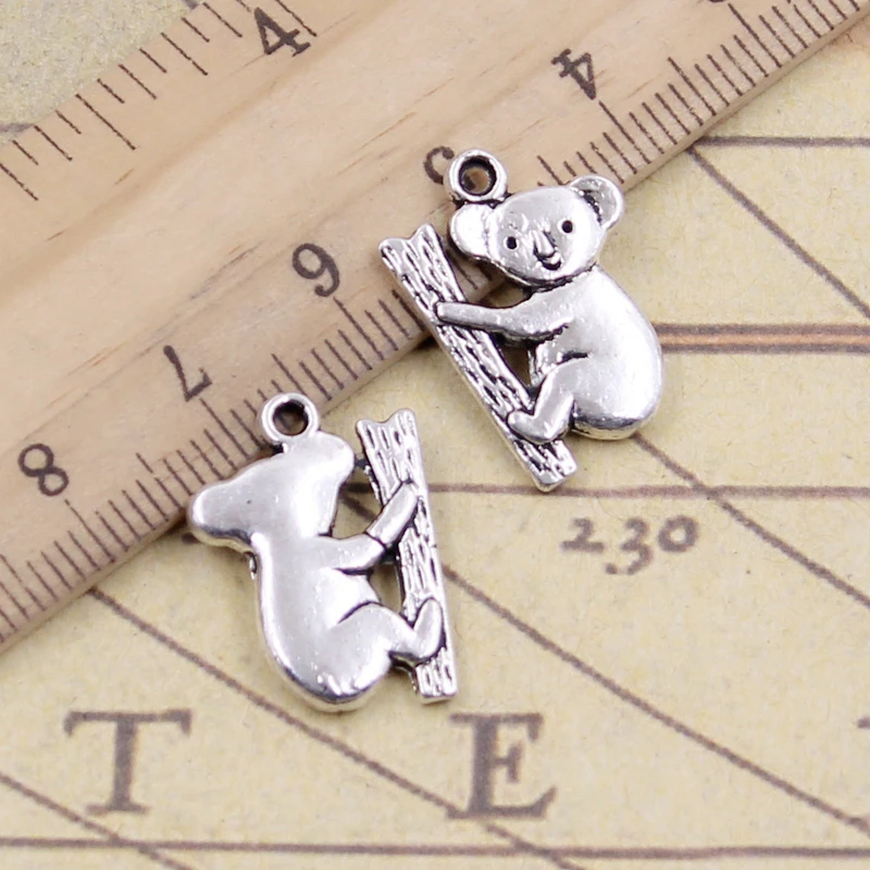 10pcs Charms Koala Bear 20x14mm Tibetan Bronze Silver Color Pendants Antique Jewelry Making DIY Handmade Craft