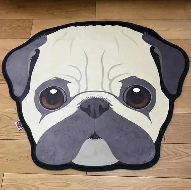 New 3D Thick Cartoon dog head shape Anti-Slip Carpets Pet Dog Print Mats Bathroom Floor Kitchen Rugs 60X60 80X80 cm