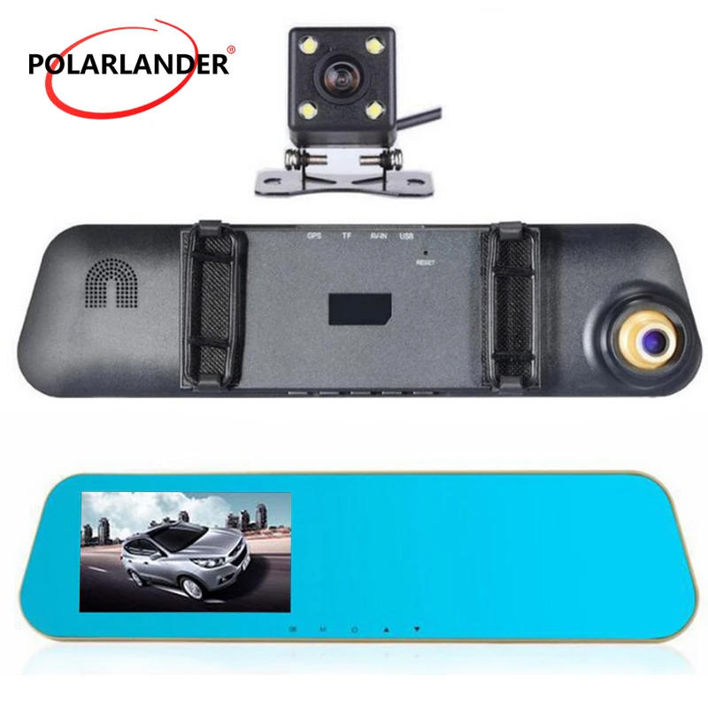 Car DVR  Dash Cam Dual Lens Rearview Mirror 4.5inch Full HD 1080P Video Recorder DVR Auto Registrator Camcorder Dash Camera