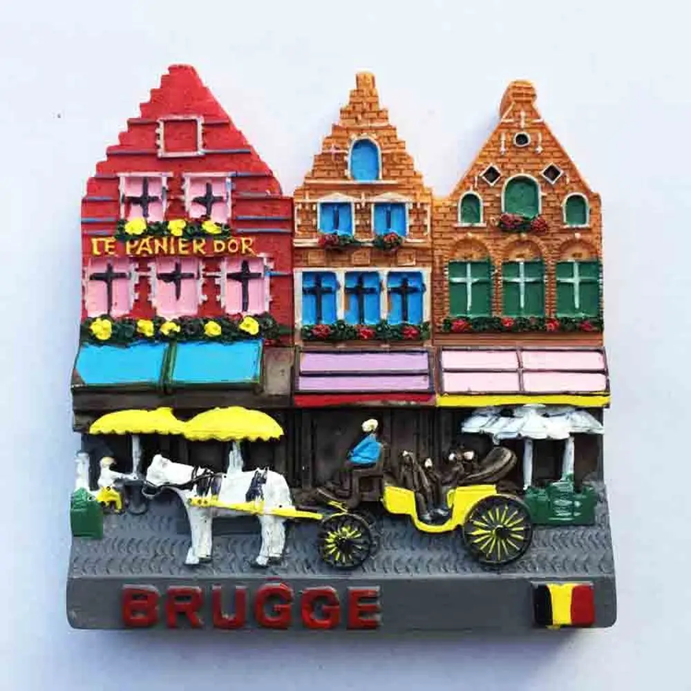 BABELEMI Dominica Albania Cyprus Paris Belgium Bruges Greece Italy Spain 3D Fridge Magnet Souvenir Refrigerator Magnetic Sticker image 5