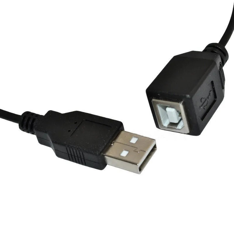 USB Male to USB B Female Cable USB 2.0 A Male Plug to USB B Female Jack Extension Coiled Spiral Cable 1m/100cm