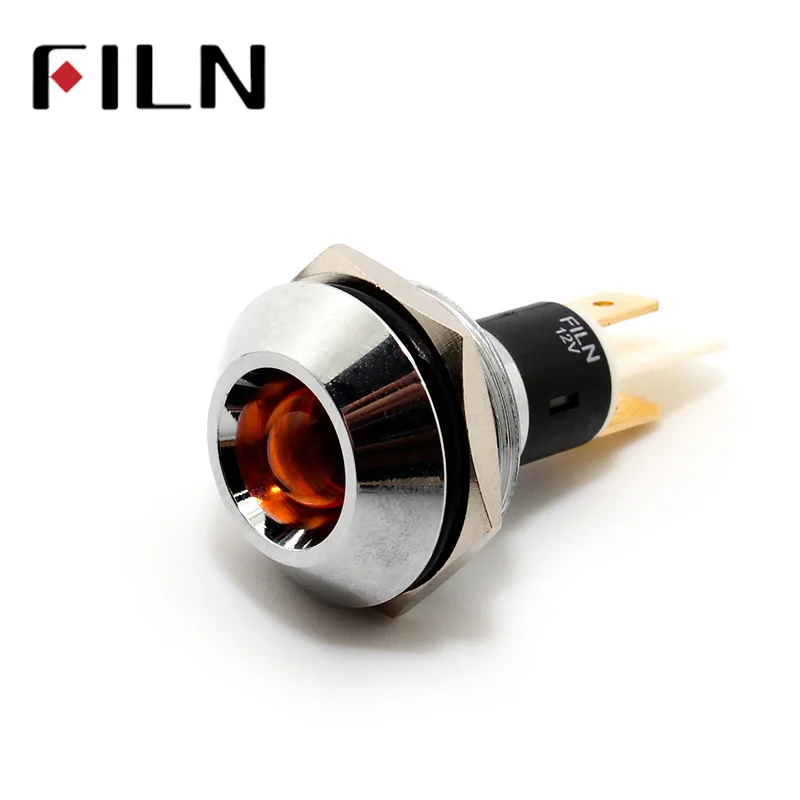 FILN 22mm LED warning Light Signal Lamp 6V 12V 24V 110V 220V Red Yellow Blue Green White lamp
