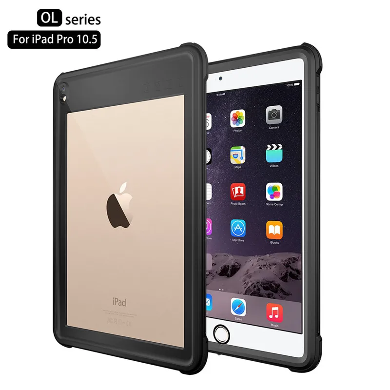 IP68 Waterproof Underwater Case for iPad Pro (10.5 Inch) Heavy Duty Shock Drop Rain Snow Dust Proof Protective Coque Slim Cover