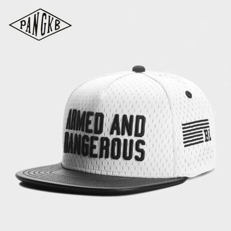 PANGKB Brand ARMED N' DANGEROUS CAP summer white hip hop snapback hat for men women adult outdoor casual sun baseball cap bone