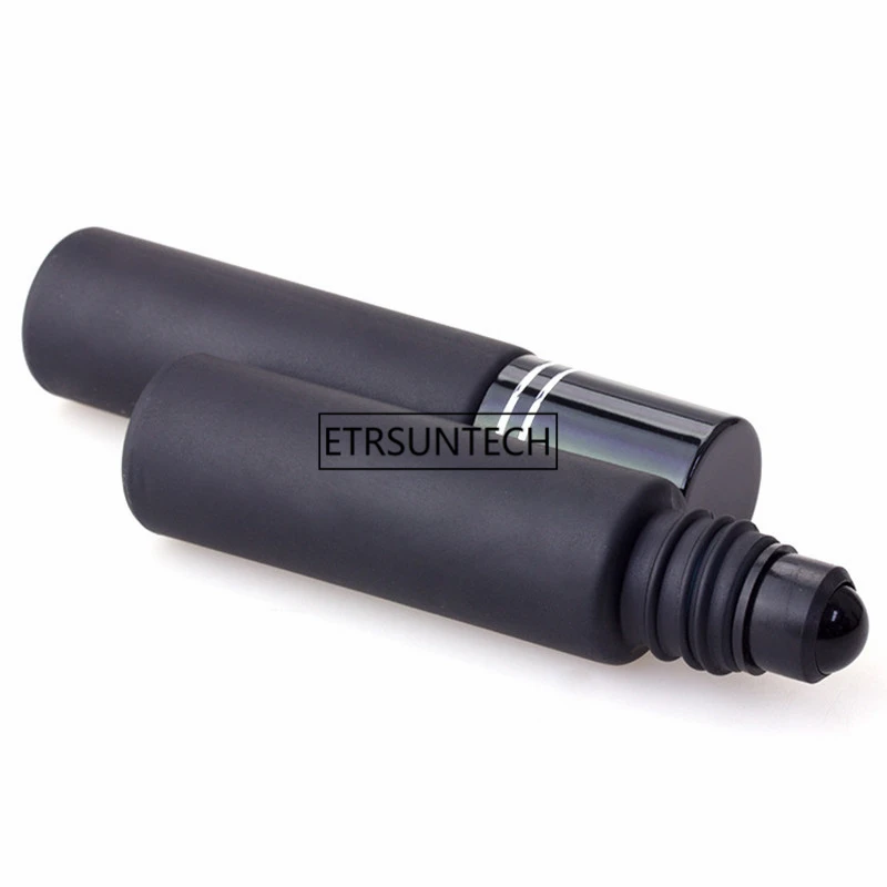 100pcs Black Glass Essential oil Roll On Bottle Vials Black jade Roller Ball For Perfume Aromatherapy F3145