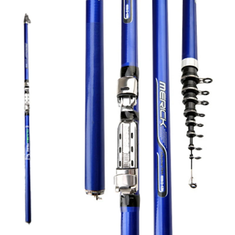 New design blue surf spinning rod carbon telescopic carp fishing rod M power hand pole feeder rock fishing rod