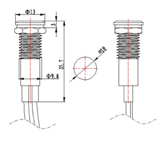 Wasserdichte Lampe FILN 12V LED Auto Boot LED Warnung Dashboard Signal Leuchtet Instrument Pilot licht 10mm